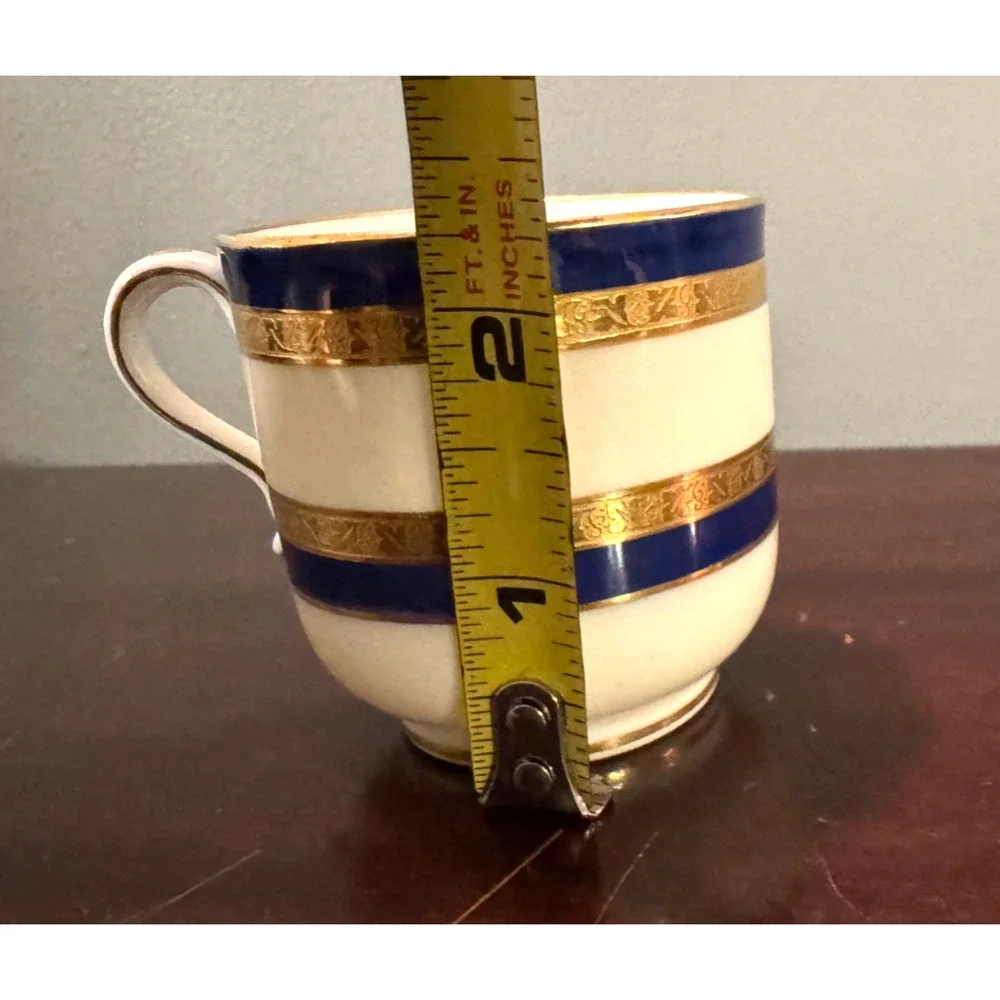 Antique Minton For Tiffany & Co Demitasse Cup Cobalt Blue Gold Band